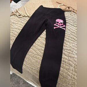 lululemon athletica Black Joggers with Pink Skull
